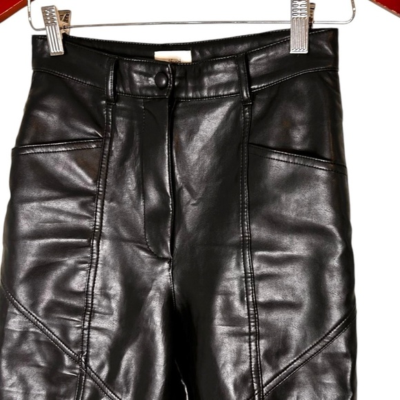 Aritzia Wilfred Rebel Pant- High Waisted Vegan Leather Pants- Black- Size 2 - Picture 9 of 16
